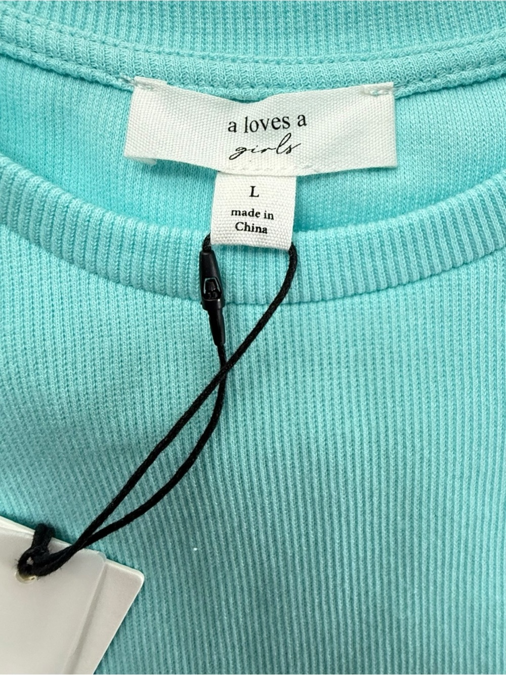 A loves A Girls Ribbed Ruffle Sleeve Top Cloud Blue Size L NWT - Picture 6 of 10